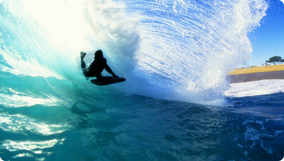 riding waves